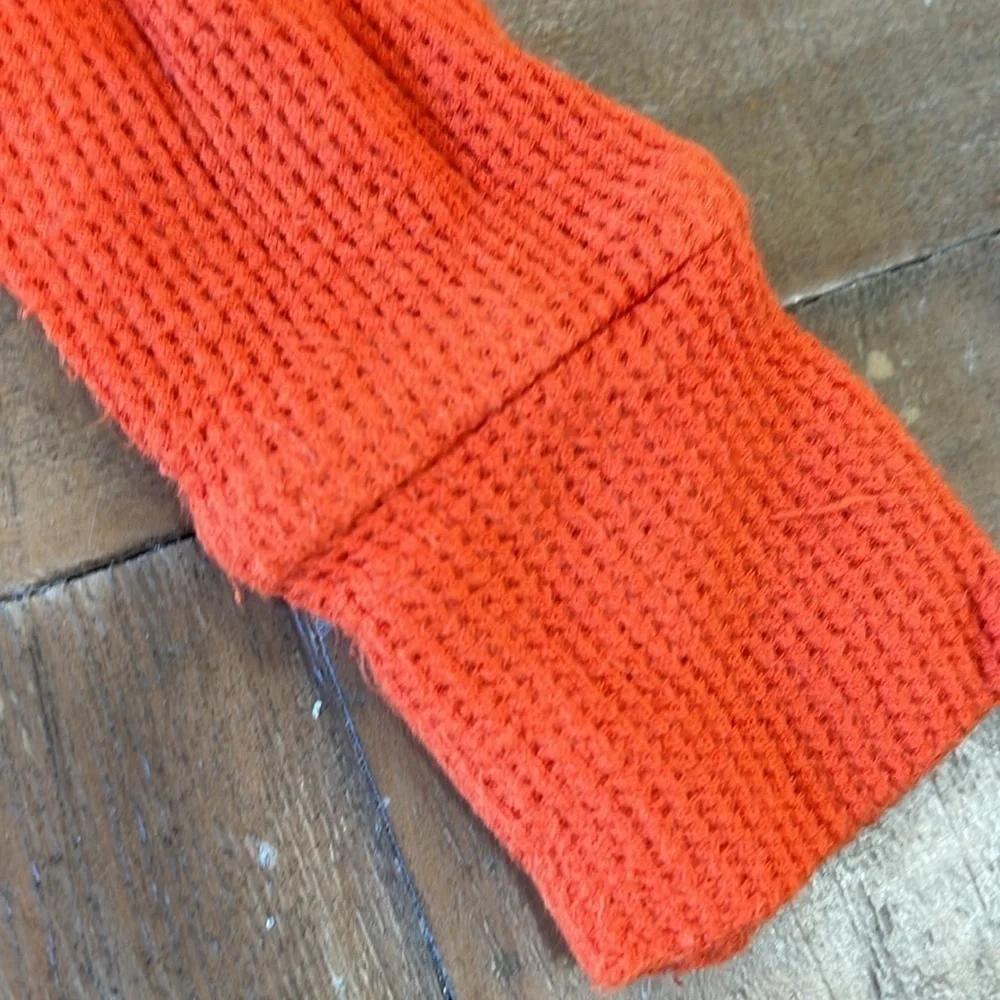 Posh peanut orange waffle bamboo romper